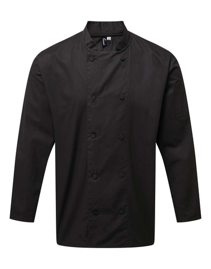 CHEF'S LONG SLEEVE COOLCHECKER® JACKET WITH MESH BACK PANEL - Black - colorimageurl
