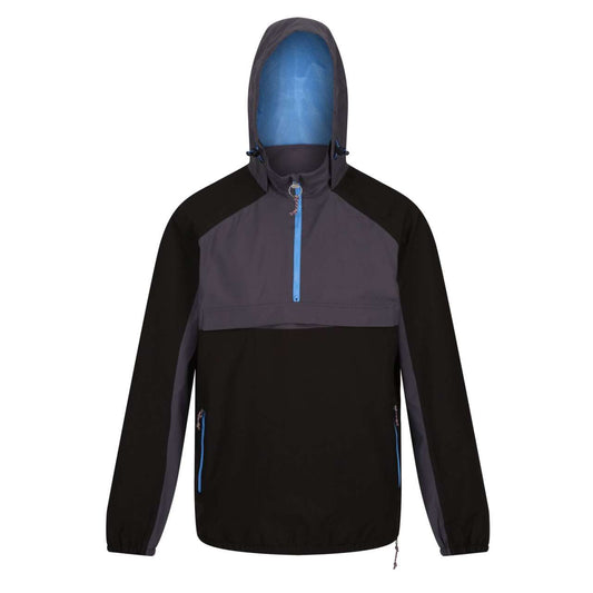 VINTAGE OVERHEAD ANORAK - Black/Strong Blue - colorimageurl