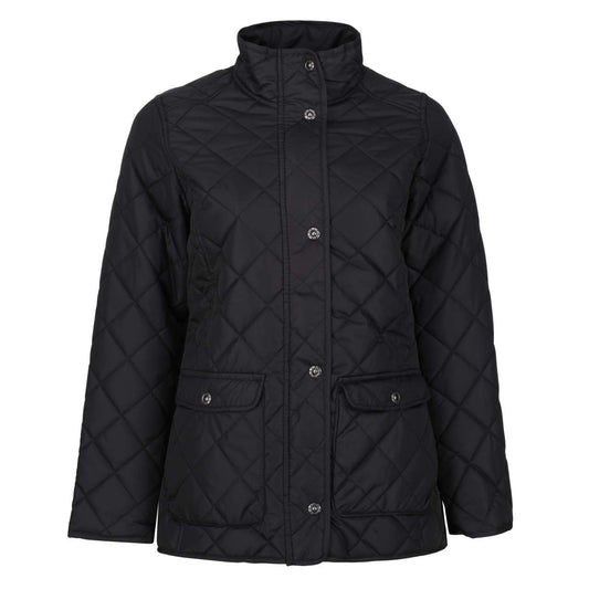 TARAH - DIAMOND QUILT JACKET - Black - Main