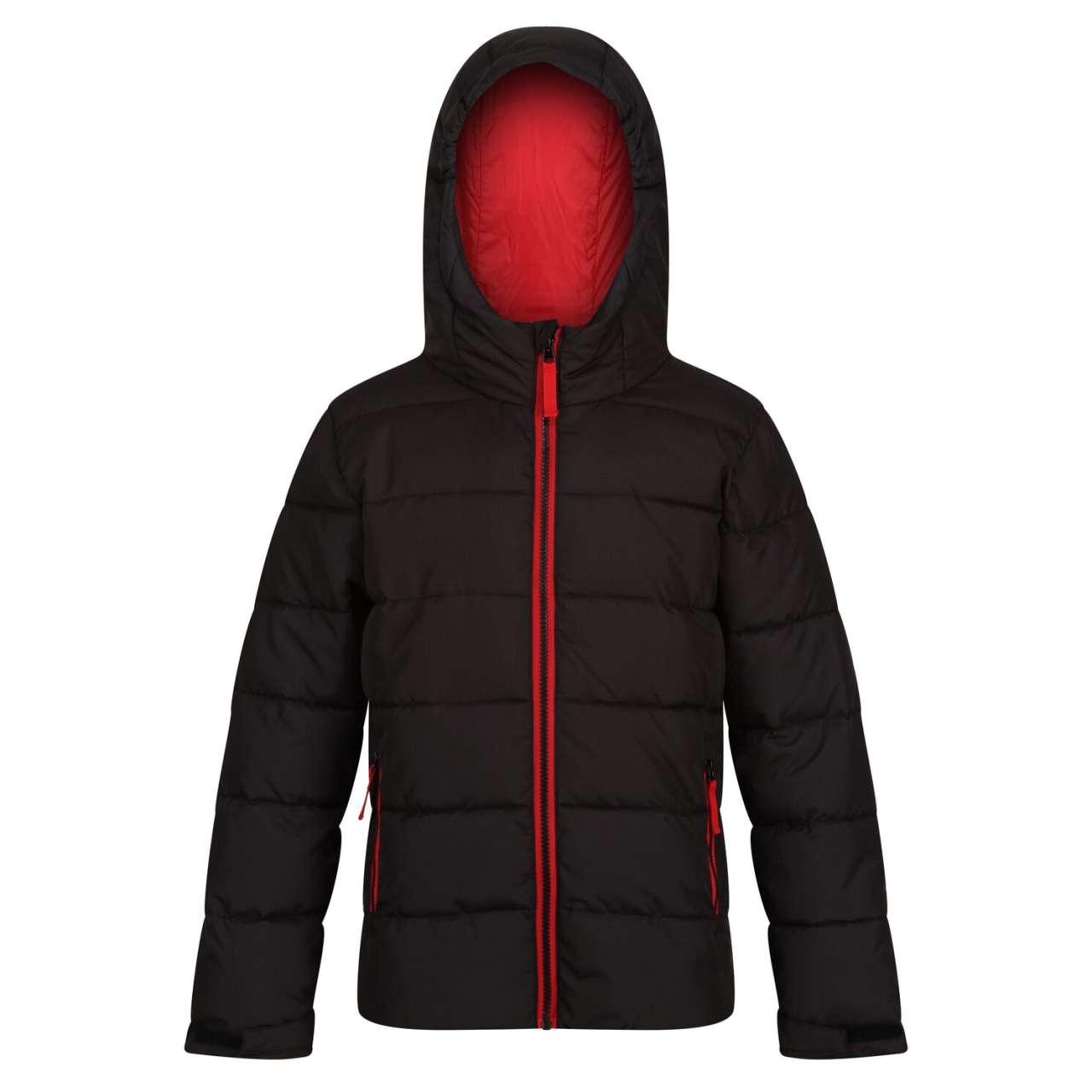 JUNIOR SCHOLAR THERMAL HOODED JACKET - Black/Classic Red - colorimageurl