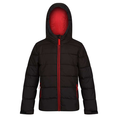 JUNIOR SCHOLAR THERMAL HOODED JACKET - Black/Classic Red - colorimageurl