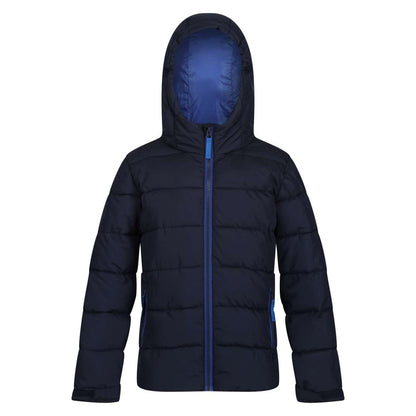 JUNIOR SCHOLAR THERMAL HOODED JACKET - Navy/New royal - colorimageurl