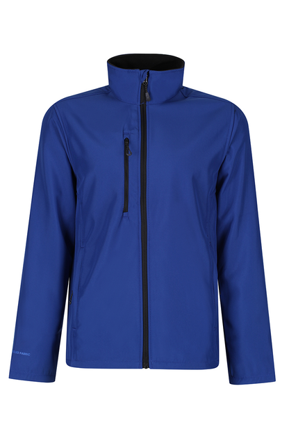HONESTLY MADE RECYCLED PRINTABLE SOFTSHELL JACKET - New Royal - Model