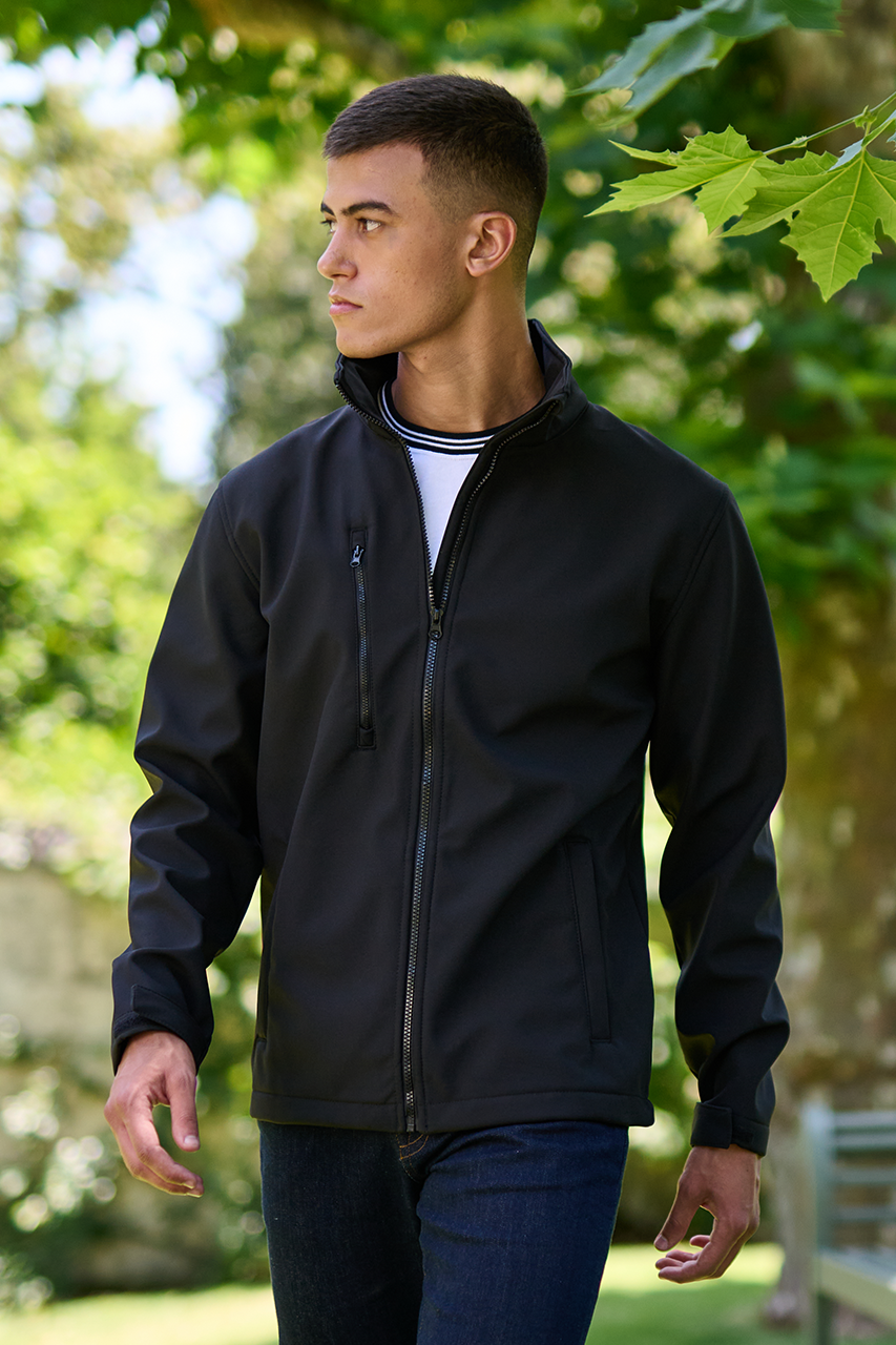 ABLAZE 3 LAYER PRINTABLE SOFTSHELL JACKET - Black/Black - modelimageurl
