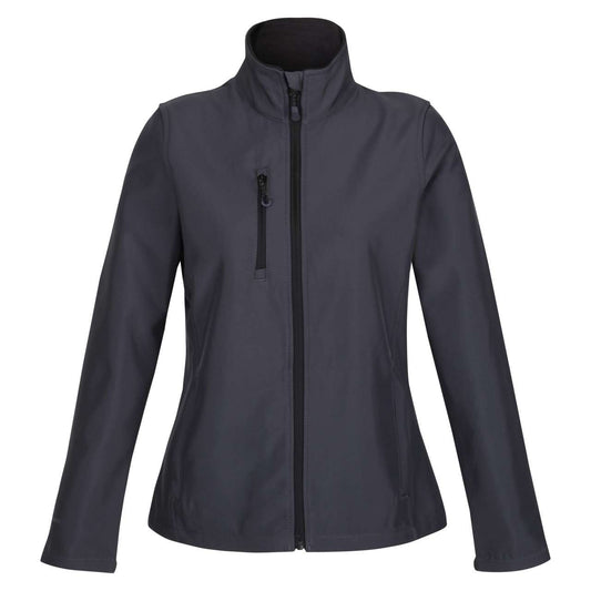 WOMEN'S HONESTLY MADE RECYCLED PRINTABLE SOFTSHELL JACKET - Seal Grey - Main
