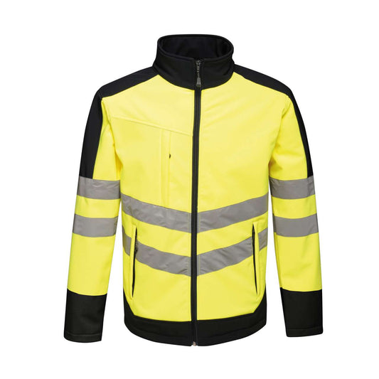 HI-VIS PRO 3 LAYER SOFTSHELL - Yellow/Navy - colorimageurl