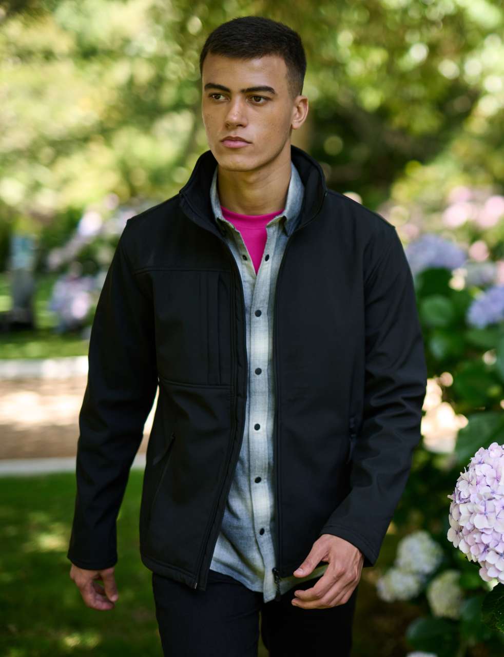 MEN'S OCTAGON II PRINTABLE 3 LAYER MEMBRANE SOFTSHELL - Black/Black - Model