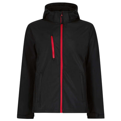 VENTURER 3 LAYER HOODED PRINTABLE SOFTSHELL JACKET - Black/Black - colorimageurl