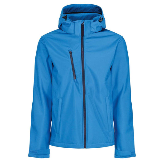 VENTURER 3 LAYER HOODED PRINTABLE SOFTSHELL JACKET - French Blue/Navy - colorimageurl