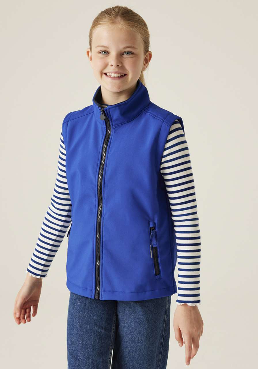 JUNIOR ABLAZE SOFTSHELL BODYWARMER - New Royal/Navy - modelimageurl