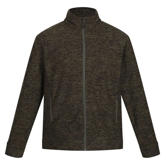 THORNLY MEN - FULL ZIP MARL FLEECE - Dark Khaki Marl - colorimageurl