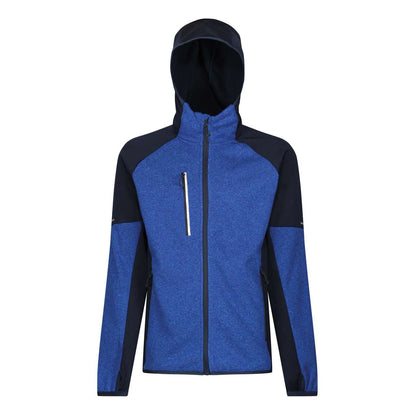 X-PRO COLDSPRING II HYBRID PERFORMANCE STRETCH HOODED FLEECE JACKET - Oxford Blue Marl/Navy - colorimageurl