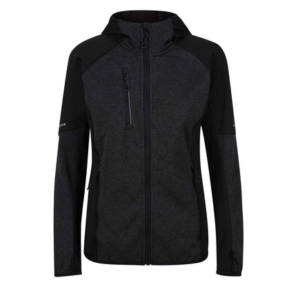 WOMEN'S X-PRO COLDSPRING II HYBRID PERFORMANCE STRETCH HOODED FLEECE JACKET - Grey Marl/Black - Main