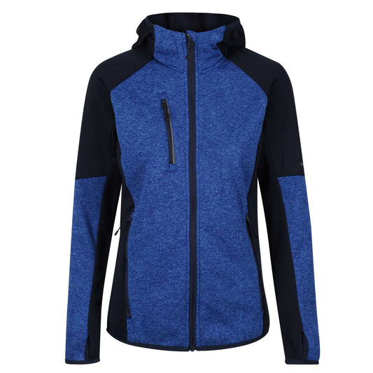 WOMEN'S X-PRO COLDSPRING II HYBRID PERFORMANCE STRETCH HOODED FLEECE JACKET - Oxford Blue Marl/Navy - Main