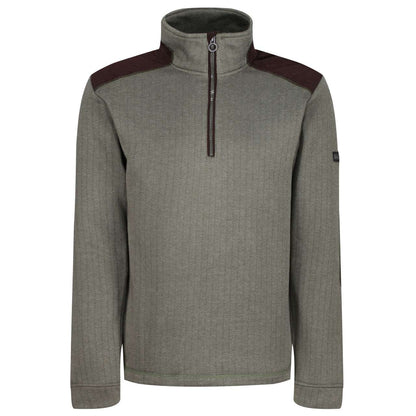 HOLBECK HALF ZIP FLEECE - Dark Khaki - colorimageurl