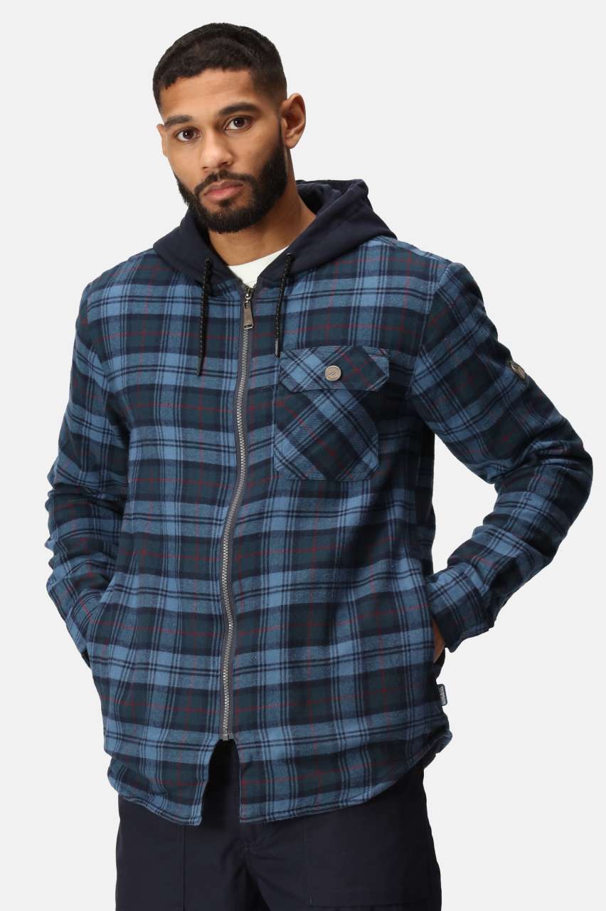 TACTICAL SIEGE HOODED WINTER OVERSHIRT - Classic Red Check - modelimageurl