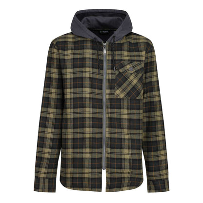 TACTICAL SIEGE HOODED WINTER OVERSHIRT - Dark Khaki Check - colorimageurl