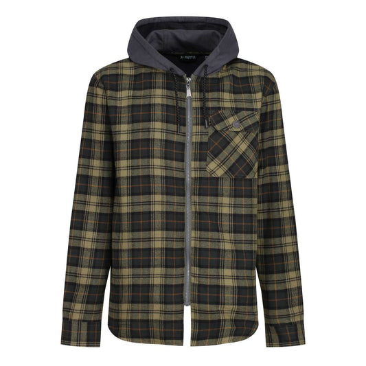 TACTICAL SIEGE HOODED WINTER OVERSHIRT - Dark Khaki Check - colorimageurl
