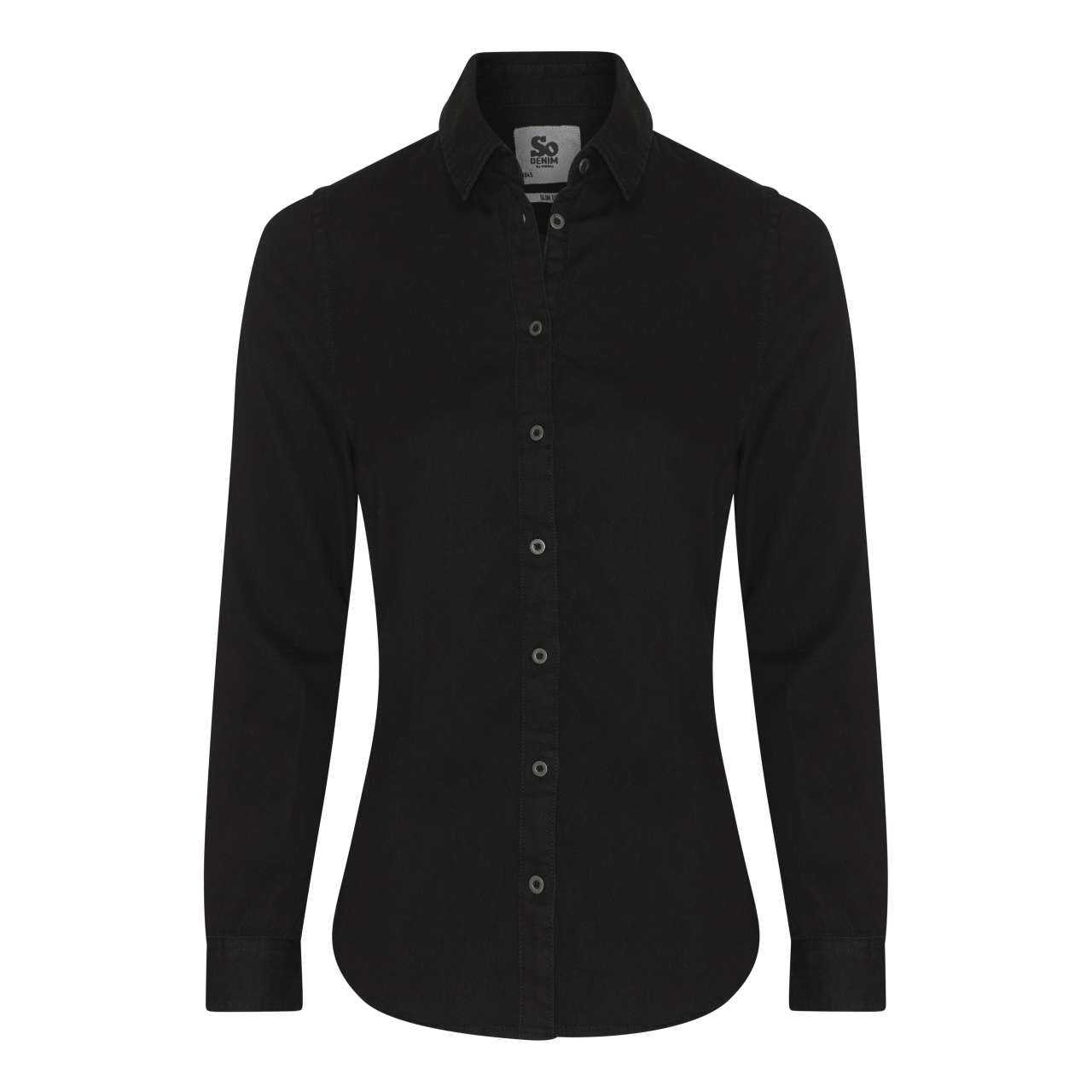 LUCY DENIM SHIRT - Black - colorimageurl