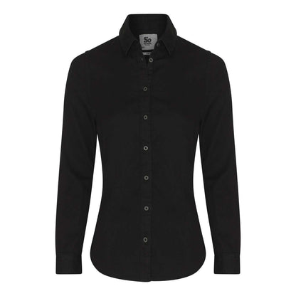 LUCY DENIM SHIRT - Black - colorimageurl