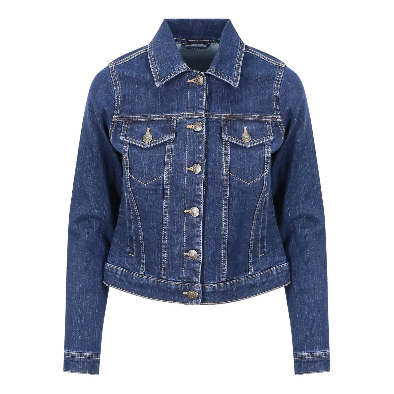 OLIVIA DENIM JACKET - Dark Blue Wash - colorimageurl
