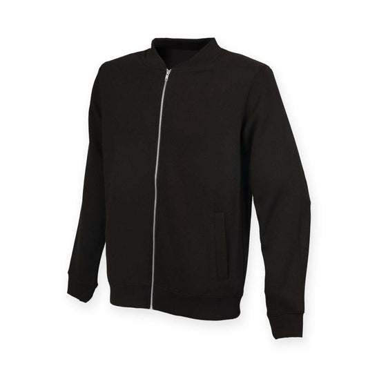 UNISEX BOMBER FULL ZIP SWEAT - Black - Main