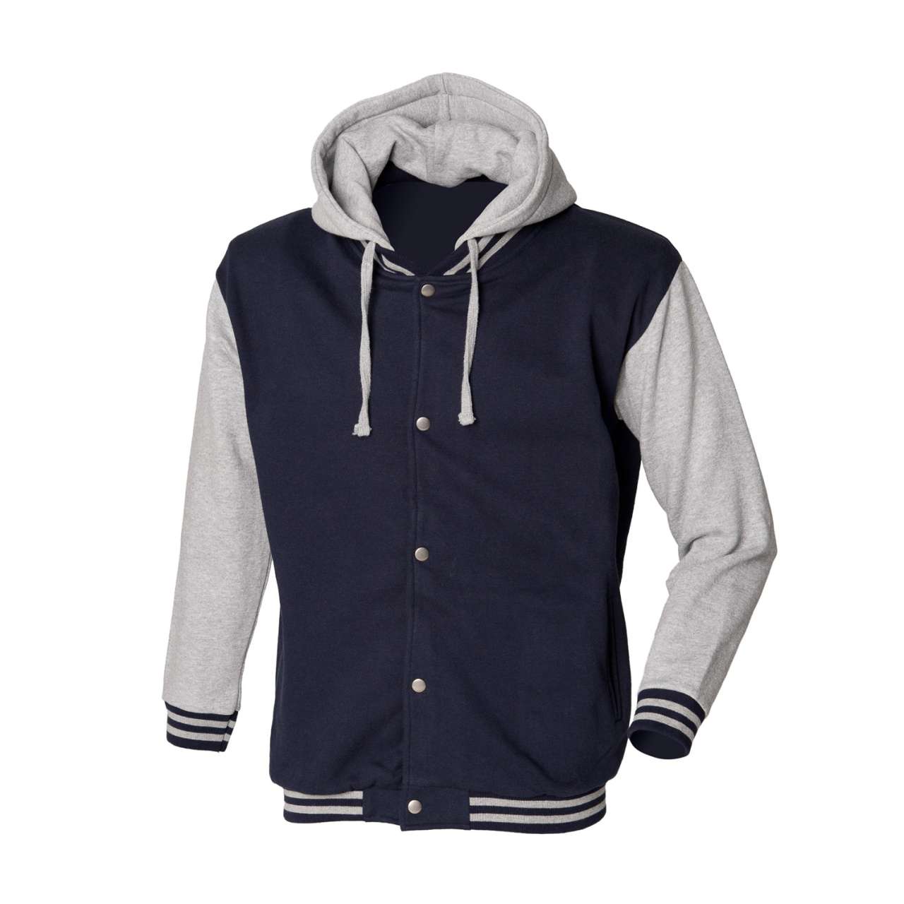 BASEBALL JACKET - Navy/Heather Grey - Main