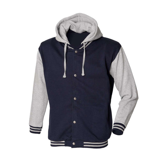 BASEBALL JACKET - Navy/Heather Grey - Main