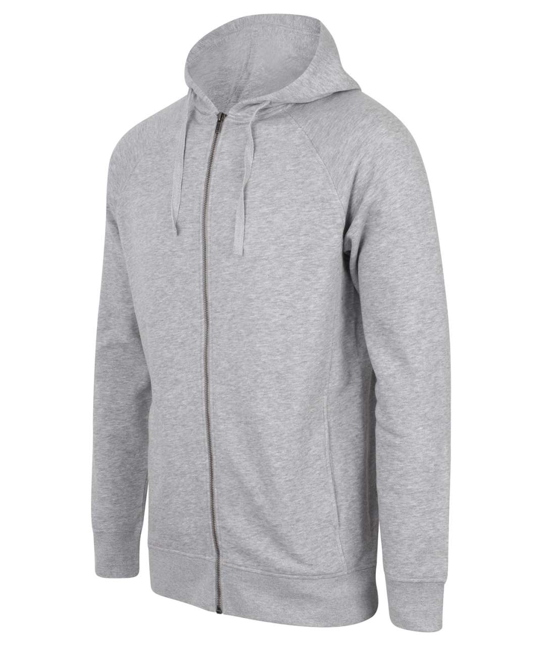 UNISEX SLIM FIT ZIP-THROUGH HOODY - Black - Model