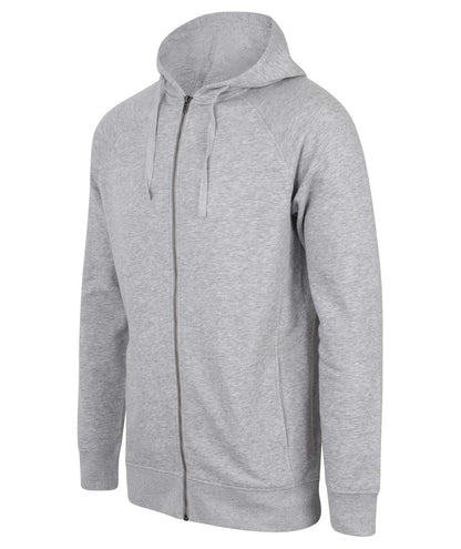 UNISEX SLIM FIT ZIP-THROUGH HOODY - Black - Model