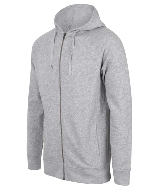 UNISEX SLIM FIT ZIP-THROUGH HOODY - Heather Grey - Main