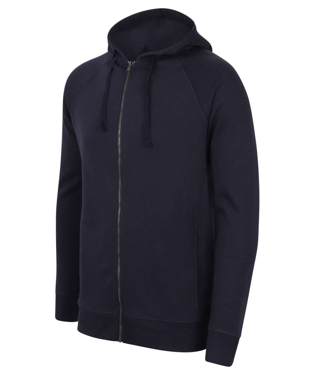 UNISEX SLIM FIT ZIP-THROUGH HOODY - Navy - Main