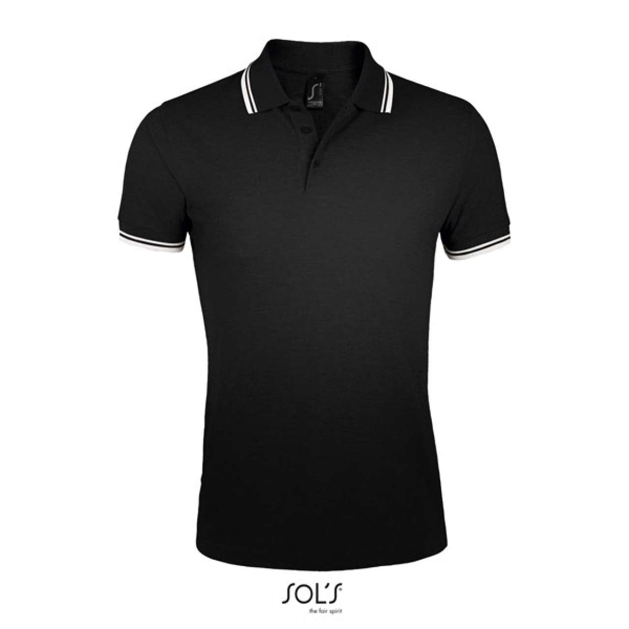 SOL'S PASADENA MEN - POLO SHIRT - Black/White - Additional