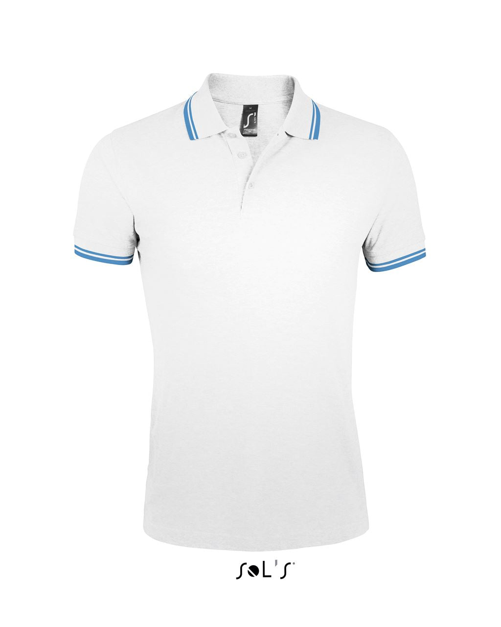 SOL'S PASADENA MEN - POLO SHIRT - White/Aqua - Main