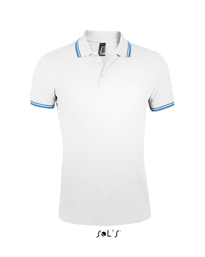 SOL'S PASADENA MEN - POLO SHIRT - White/Aqua - Main