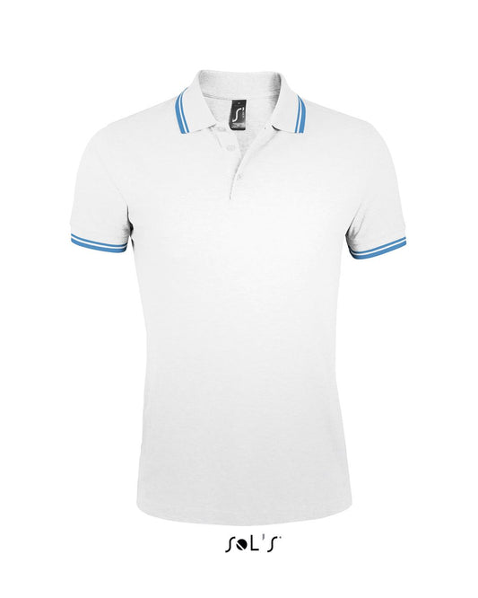 SOL'S PASADENA MEN - POLO SHIRT - White/Aqua - Main