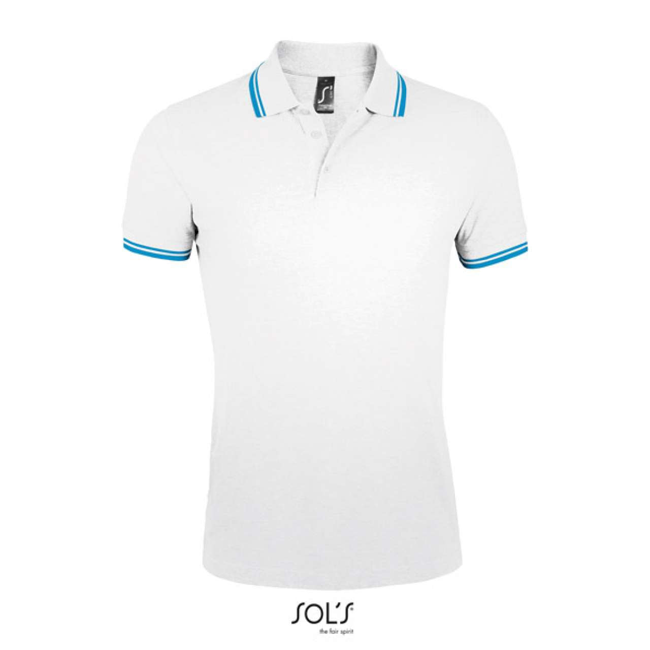 SOL'S PASADENA MEN - POLO SHIRT - White/Aqua - Additional