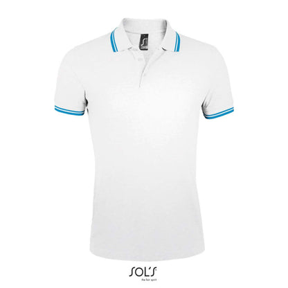 SOL'S PASADENA MEN - POLO SHIRT - White/Aqua - Additional