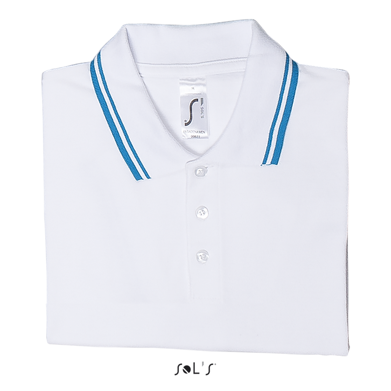 SOL'S PASADENA MEN - POLO SHIRT - White/Aqua - Additional