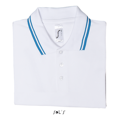 SOL'S PASADENA MEN - POLO SHIRT - White/Aqua - Additional