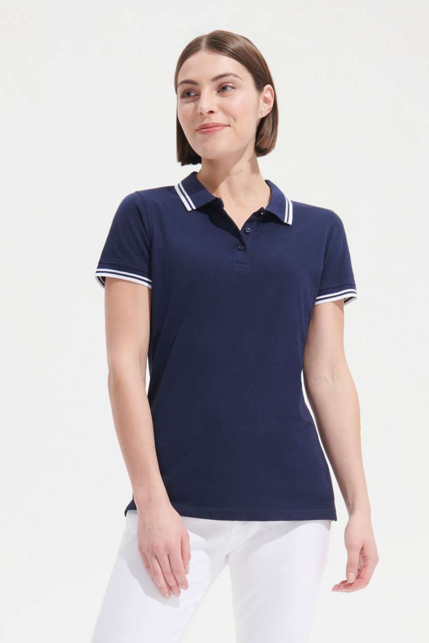 SOL'S PASADENA WOMEN - POLO SHIRT - Black/Lime - Model