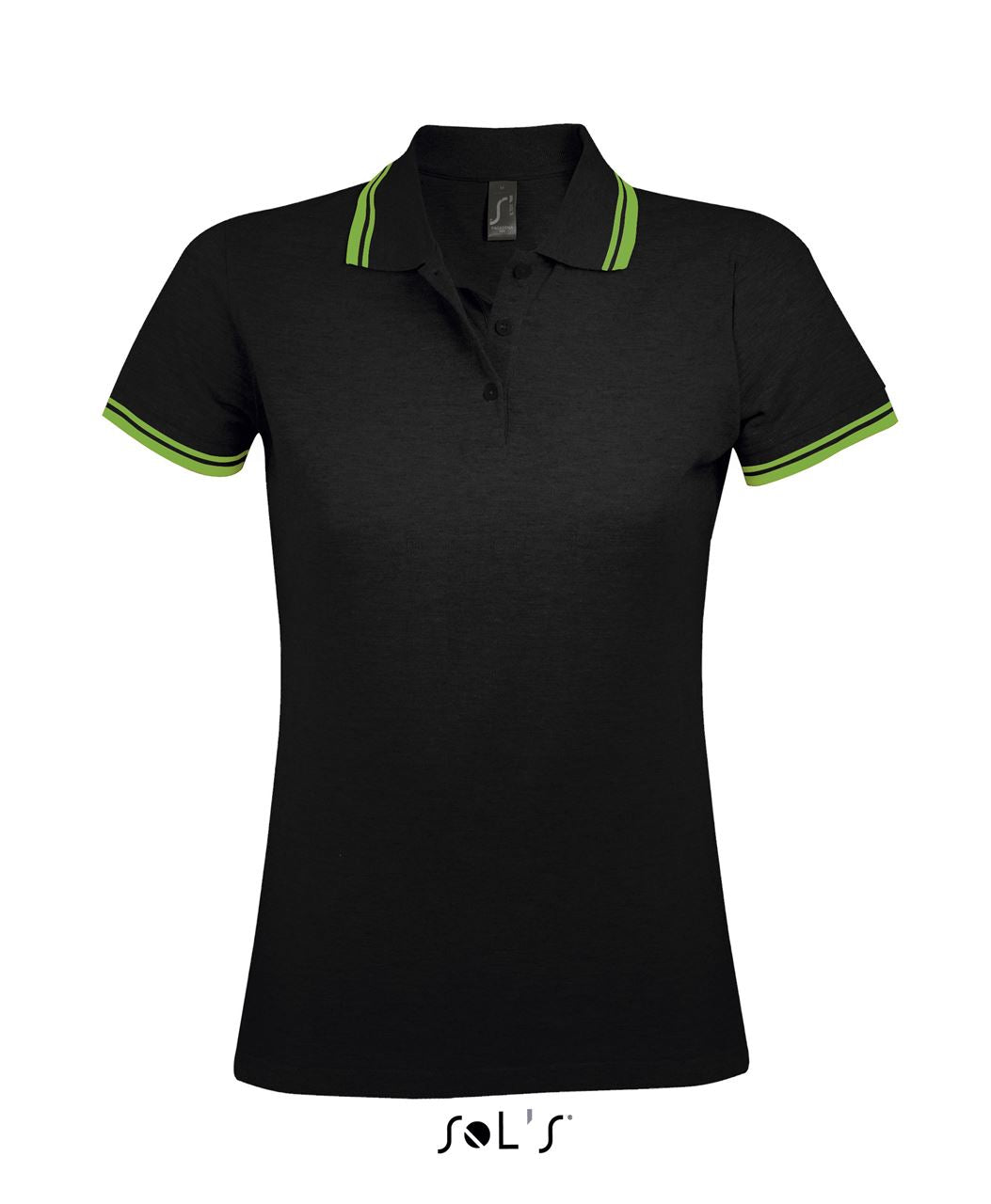 SOL'S PASADENA WOMEN - POLO SHIRT - Black/Lime - Main