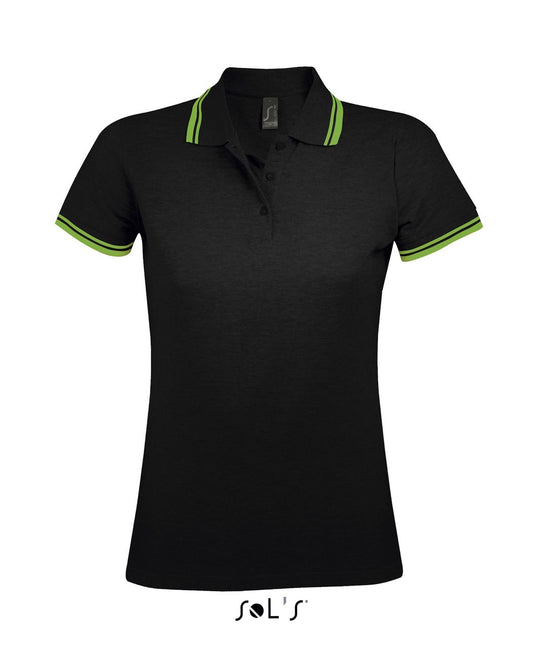 SOL'S PASADENA WOMEN - POLO SHIRT - Black/Lime - Main