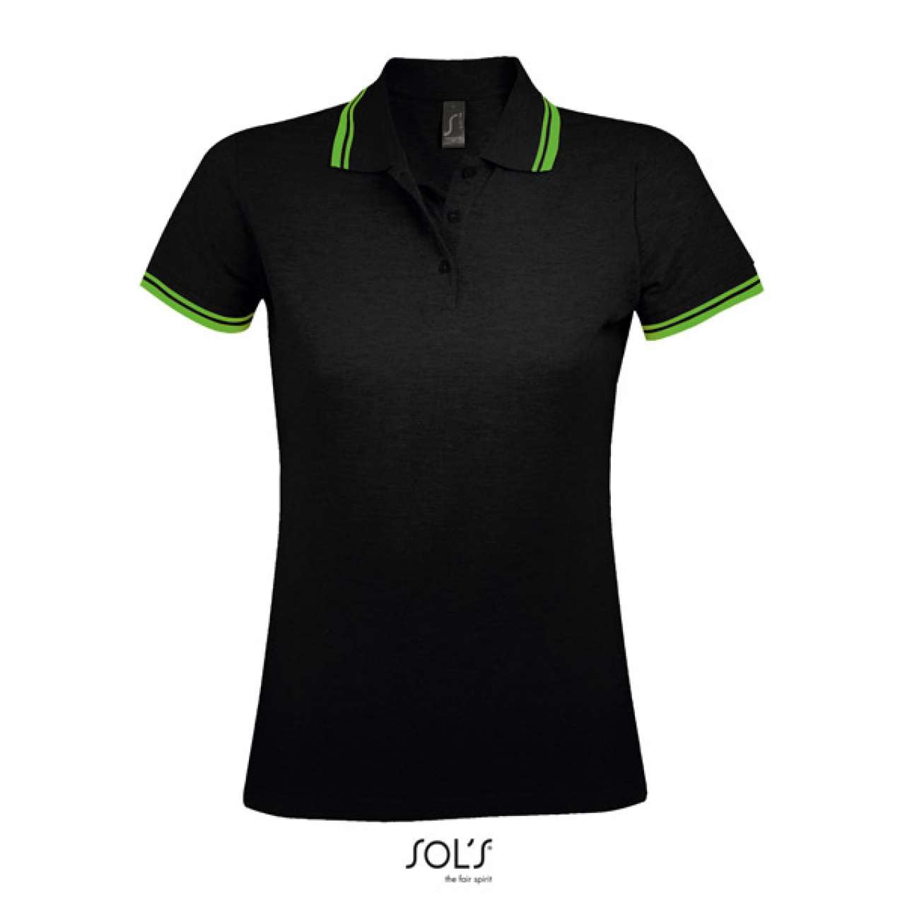 SOL'S PASADENA WOMEN - POLO SHIRT - Black/Lime - Additional
