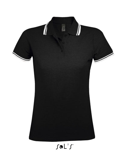 SOL'S PASADENA WOMEN - POLO SHIRT - Black/White - Main