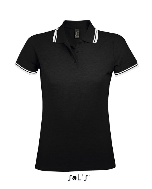 SOL'S PASADENA WOMEN - POLO SHIRT - Black/White - Main