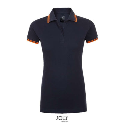 SOL'S PASADENA WOMEN - POLO SHIRT - French Navy/Neon Orange - Main