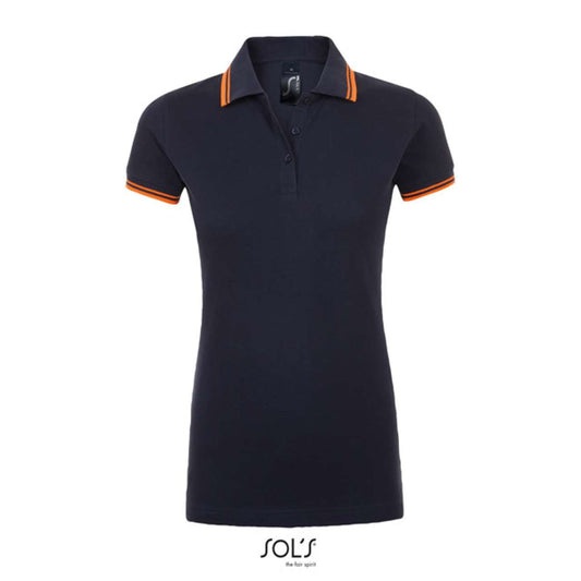 SOL'S PASADENA WOMEN - POLO SHIRT - French Navy/Neon Orange - Main