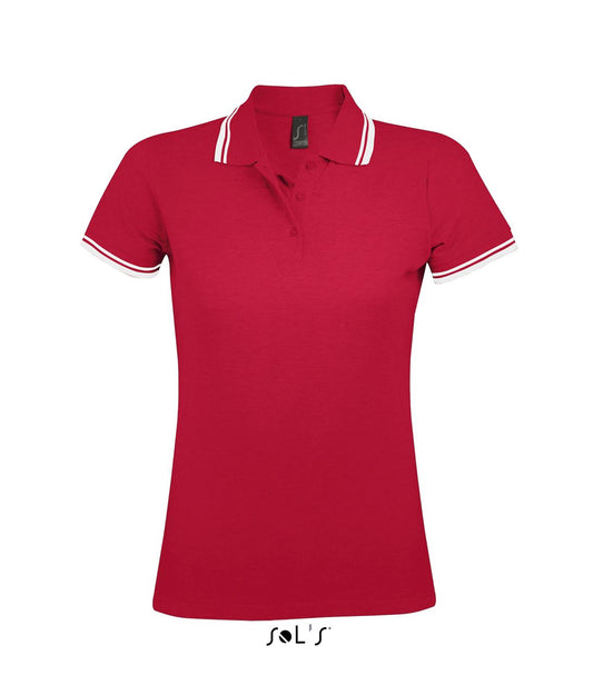 SOL'S PASADENA WOMEN - POLO SHIRT - Red/White - Main