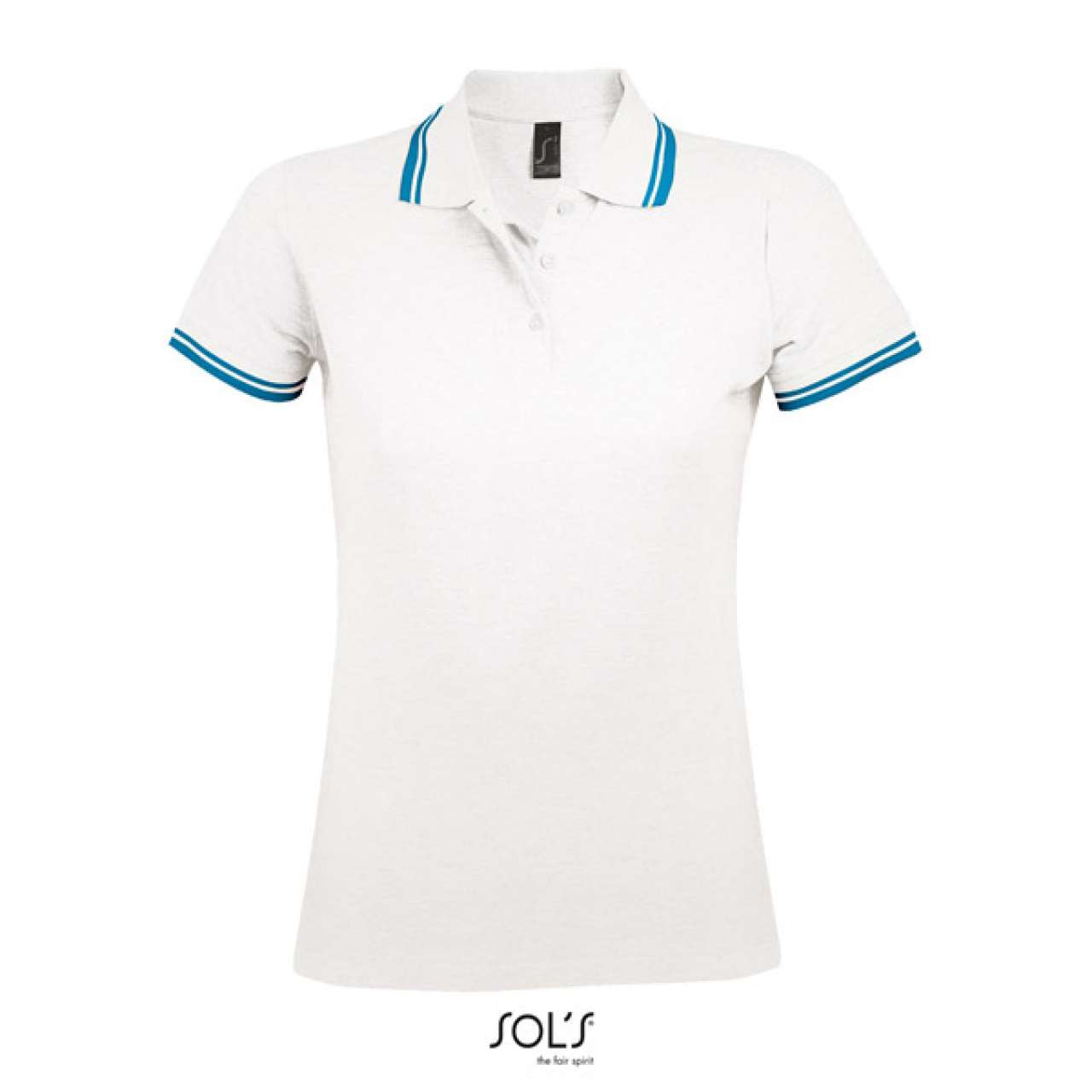 SOL'S PASADENA WOMEN - POLO SHIRT - White/Aqua - Additional